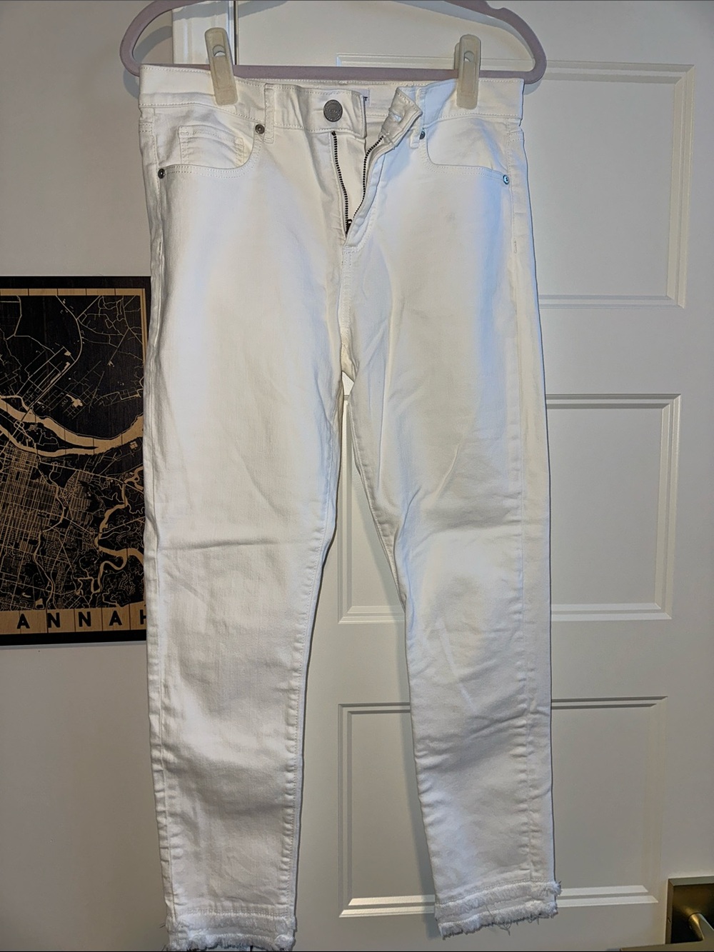 Womens White Skinny Jeans - Clean Stretch Denim